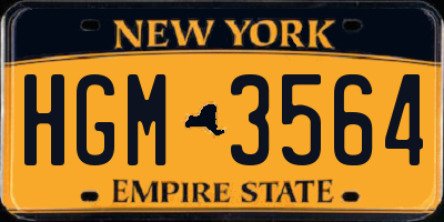 NY license plate HGM3564