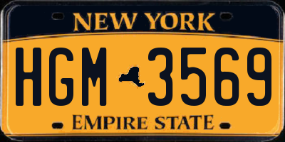 NY license plate HGM3569