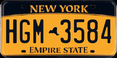 NY license plate HGM3584