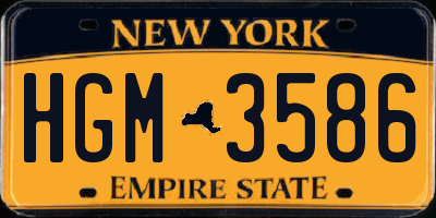 NY license plate HGM3586