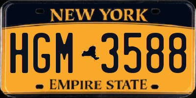 NY license plate HGM3588