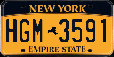 NY license plate HGM3591