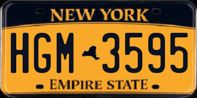 NY license plate HGM3595