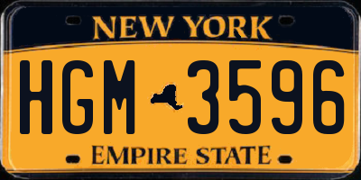 NY license plate HGM3596