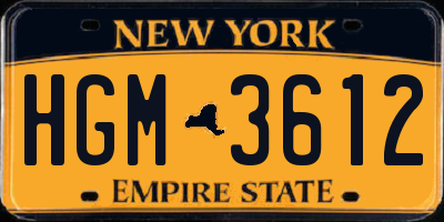 NY license plate HGM3612