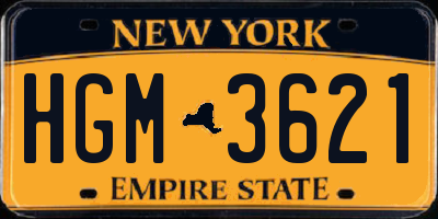 NY license plate HGM3621