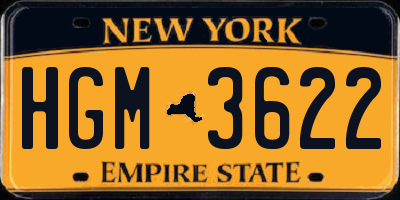 NY license plate HGM3622