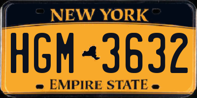 NY license plate HGM3632