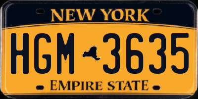 NY license plate HGM3635