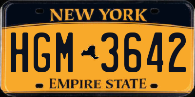 NY license plate HGM3642