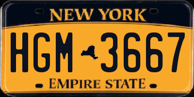 NY license plate HGM3667