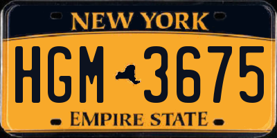 NY license plate HGM3675