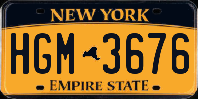 NY license plate HGM3676