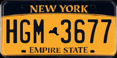 NY license plate HGM3677