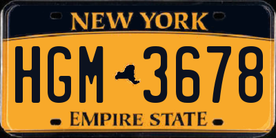 NY license plate HGM3678