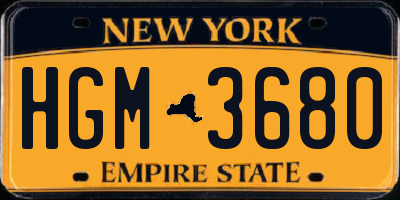 NY license plate HGM3680