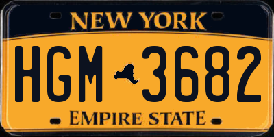 NY license plate HGM3682