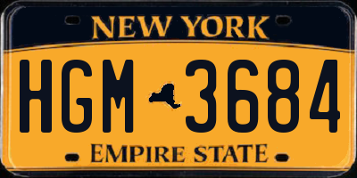 NY license plate HGM3684