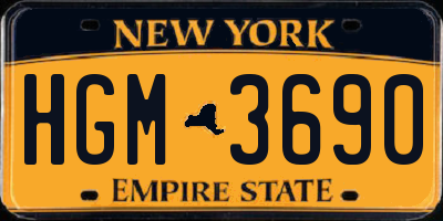 NY license plate HGM3690