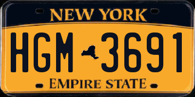 NY license plate HGM3691