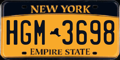 NY license plate HGM3698