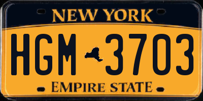 NY license plate HGM3703