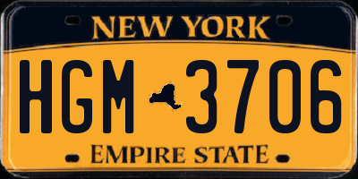 NY license plate HGM3706