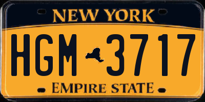 NY license plate HGM3717