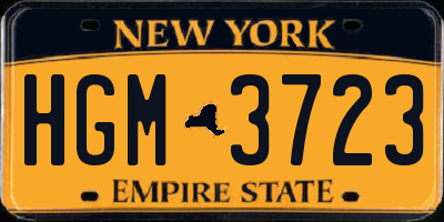 NY license plate HGM3723