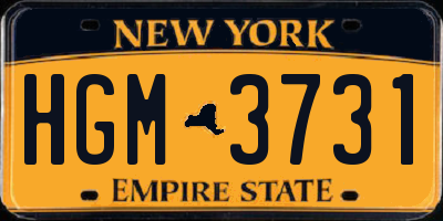 NY license plate HGM3731