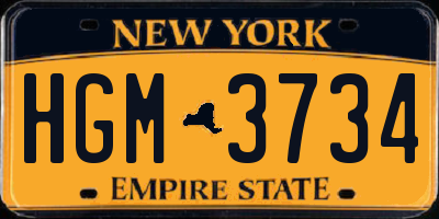 NY license plate HGM3734