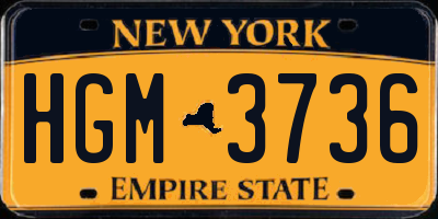 NY license plate HGM3736