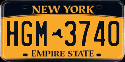 NY license plate HGM3740