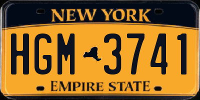 NY license plate HGM3741