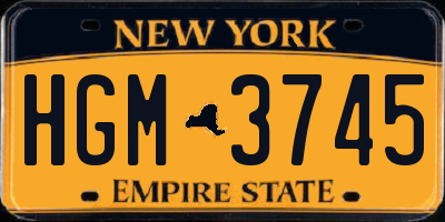 NY license plate HGM3745