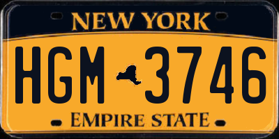 NY license plate HGM3746