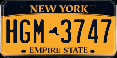 NY license plate HGM3747