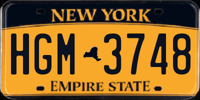 NY license plate HGM3748