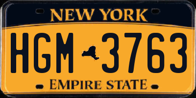 NY license plate HGM3763