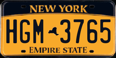 NY license plate HGM3765