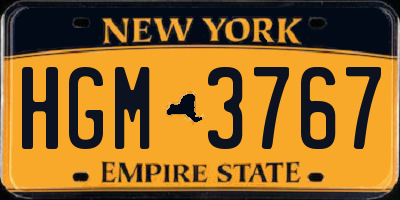 NY license plate HGM3767