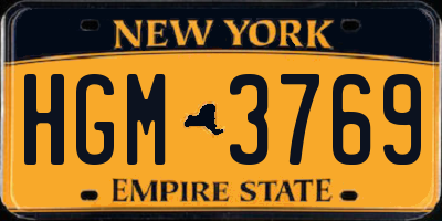 NY license plate HGM3769