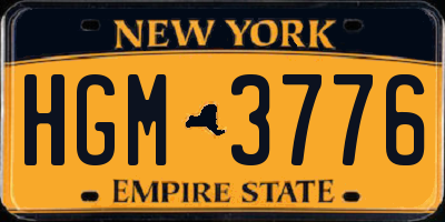 NY license plate HGM3776