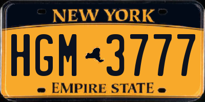 NY license plate HGM3777