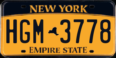 NY license plate HGM3778