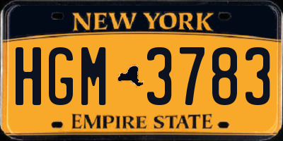 NY license plate HGM3783