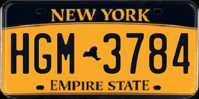 NY license plate HGM3784