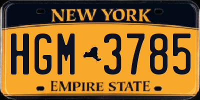 NY license plate HGM3785