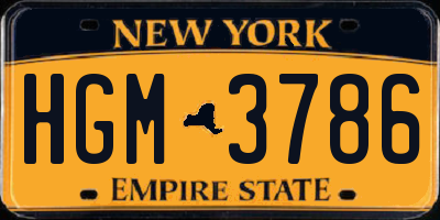 NY license plate HGM3786