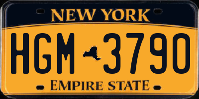 NY license plate HGM3790